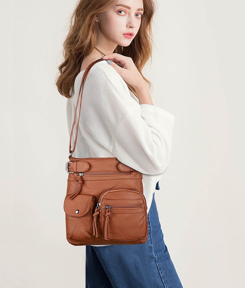 🔥Last Day 50% Off🔥Multi-Pocket Crossbody Bag Soft Leather Shoulder Purse Bag